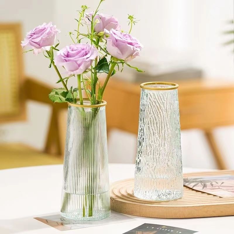 net red vase decoration nordic instagram style glass transparent hydroponic flowers vase living room and dining table decoration decoration