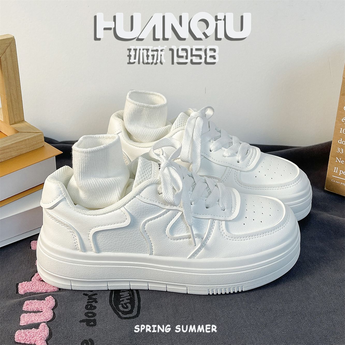 global milk fufu white shoes all-matching board shoes for students in school season autumn 2024 new platform casual shoes children