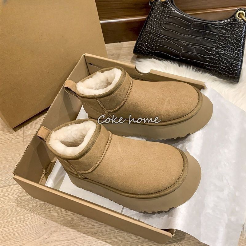 dryworld platform snow boots women‘s fur integrated winter new same style as zhou dongyu thickened warm bread cotton shoes