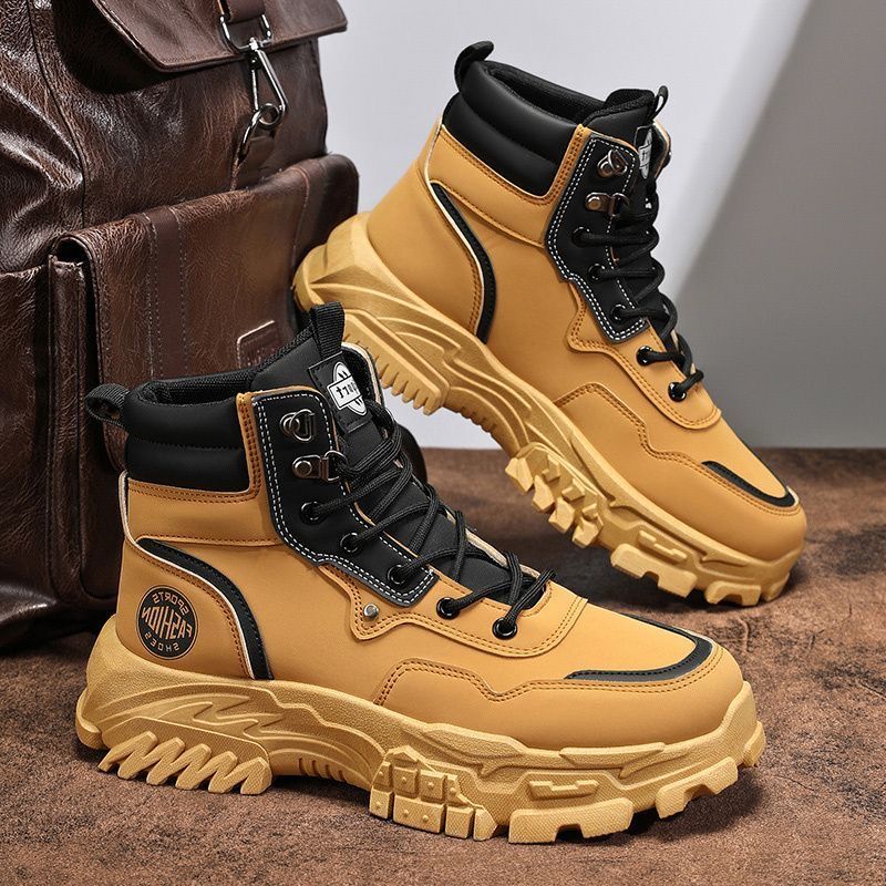 men‘s shoes autumn and winter new construction site outdoor sports climbing shoes young men‘s non-slip thick bottom wear-resistant martin boots