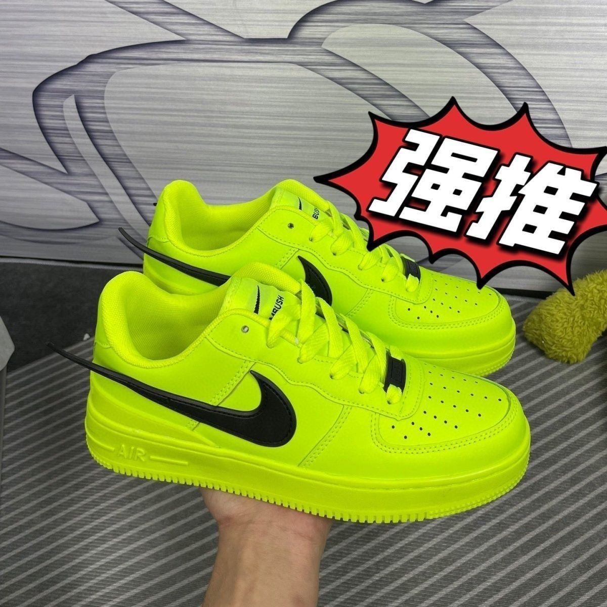 putian popular pure original af1 air force joint-name big hook low-top men and women couple pink fluorescent green sports board shoes