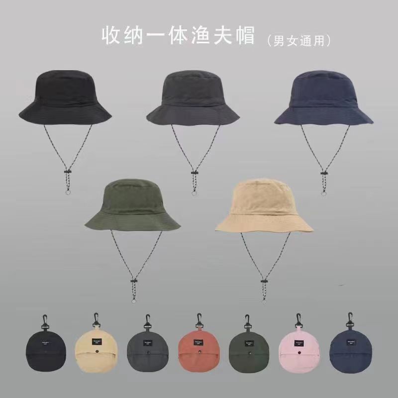 outdoor travel square portable folding bucket hat sun protection sun hat outdoor lightweight storage mountaineering special waterproof cap