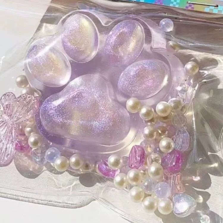 stellalou amethyst plush cat‘s paw slow rebound squeezing toy decompression toy net red little princess birthday cake pinch