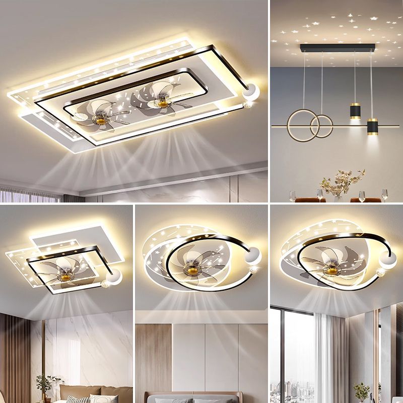 2024 living room led ceiling lamp modern minimalist and magnificent lamps bedroom fan lamp whole house package combination