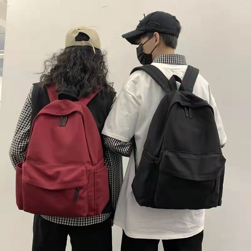 schoolbag korean style simple large capacity harajuku backpack junior high school student high school backpack male high school student solid color