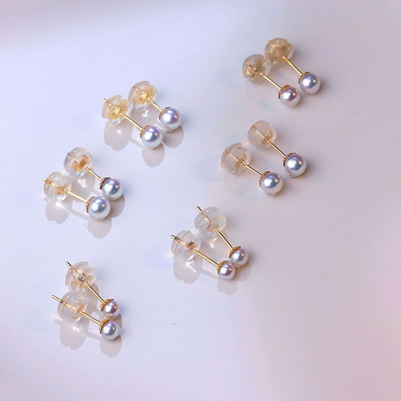 18k sea pearls stud earrings 18k gold mini baby pearl earrings genoptics aura essence earrings aurora ear stud