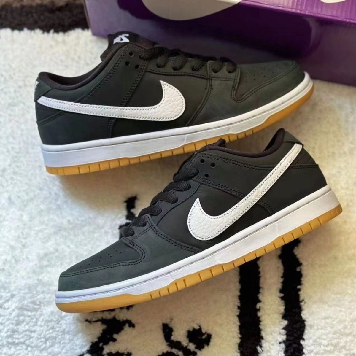 popular putian dunk black raw rubber low-cut fashion trendy men‘s and women‘s campus couple casual all-match sports shoes