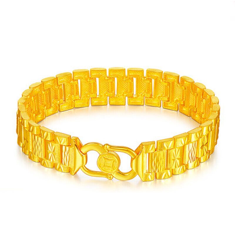 popular gold bracelet pure gold 999 watch chain fashion elegant bracelet buckle pure gold all-match gold bracelet jewelry