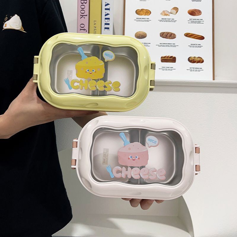 cartoon good-looking compartment insulation lunch box thickened office worker portable packed lunch lunch box student 304 stainless steel box