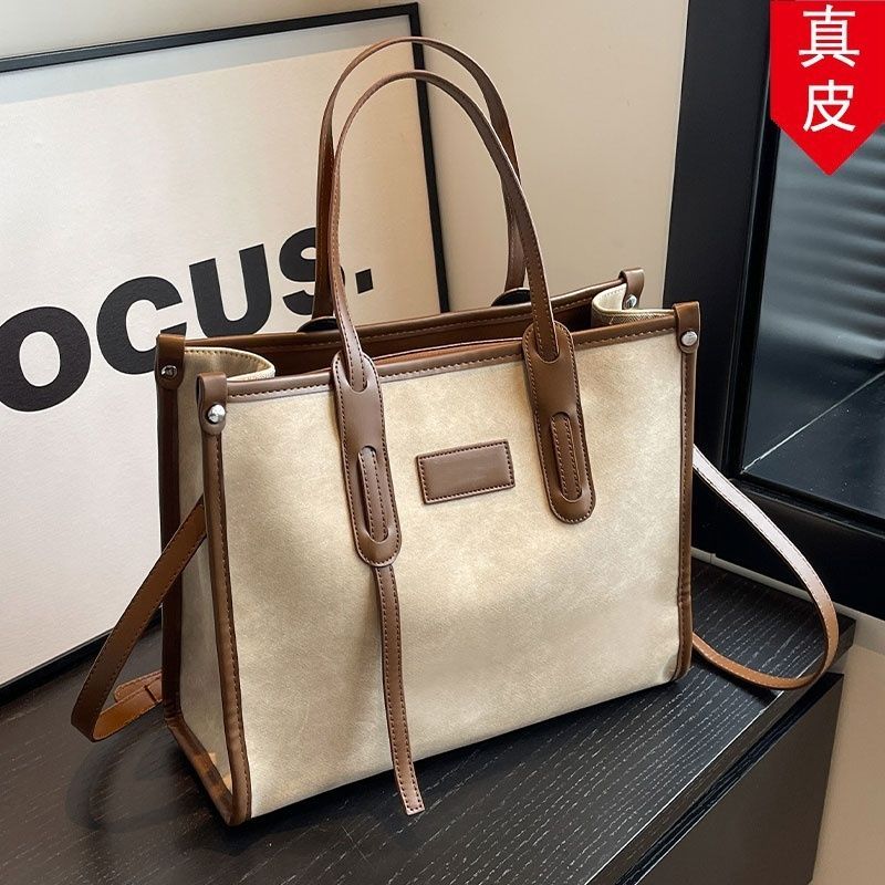 hong kong surrogate shopping genuine leather commuter bag 2024 new popular all-matching messenger bag college student shoulder tote bag female