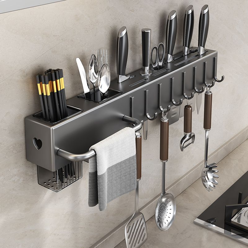 punch-free kitchen storage rack home wall-mounted multi-functional kitchen knife rack chopsticks knife holder integrated knife storage rack