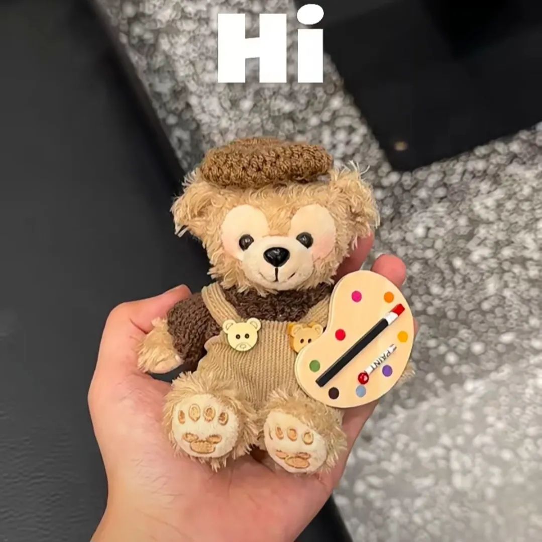 new duffy bear car key ring cute cartoon plush doll and bag pendant for girls couple doll