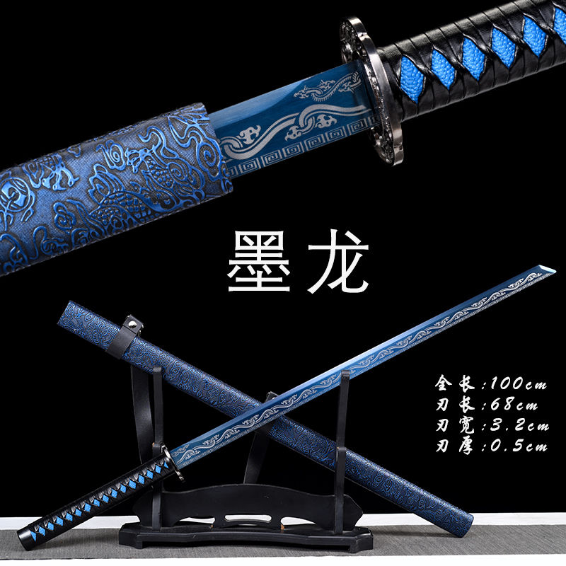 longquan tang horizontal knife integrated manganese steel sword outdoor cold weapon martial arts long knife vehicle-mounted self-defense weapon not open blade