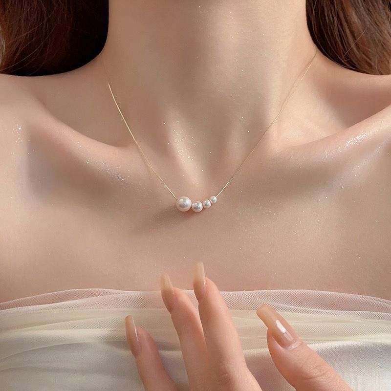 freshwater pearl necklace pendant necklace jewelry 2024 popular clavicle chain women‘s accessories niche fashion necklace simple