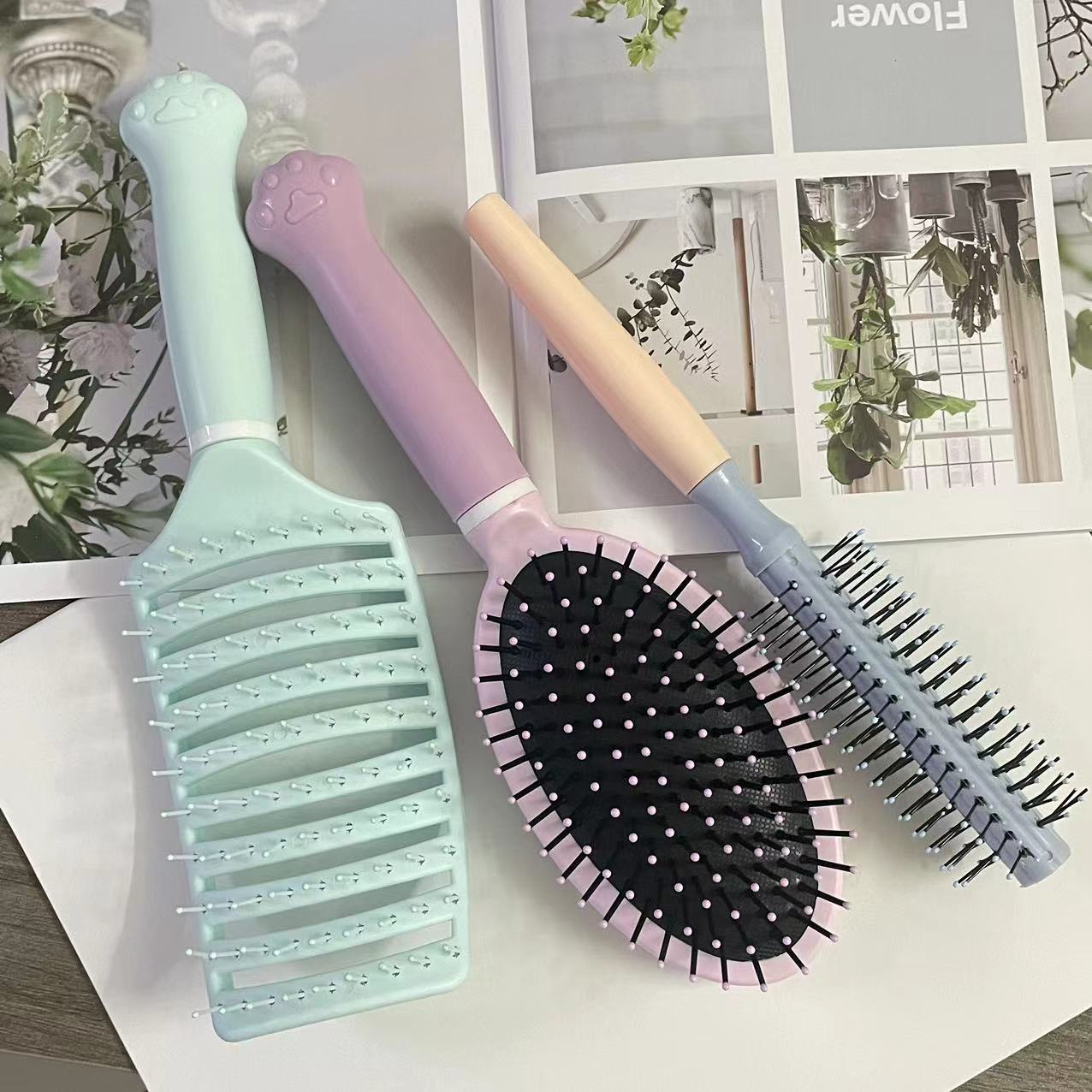 anti-static internet celebrity comb female paddle brush inner buckle hair curling comb shape vent comb straight comb household cute student