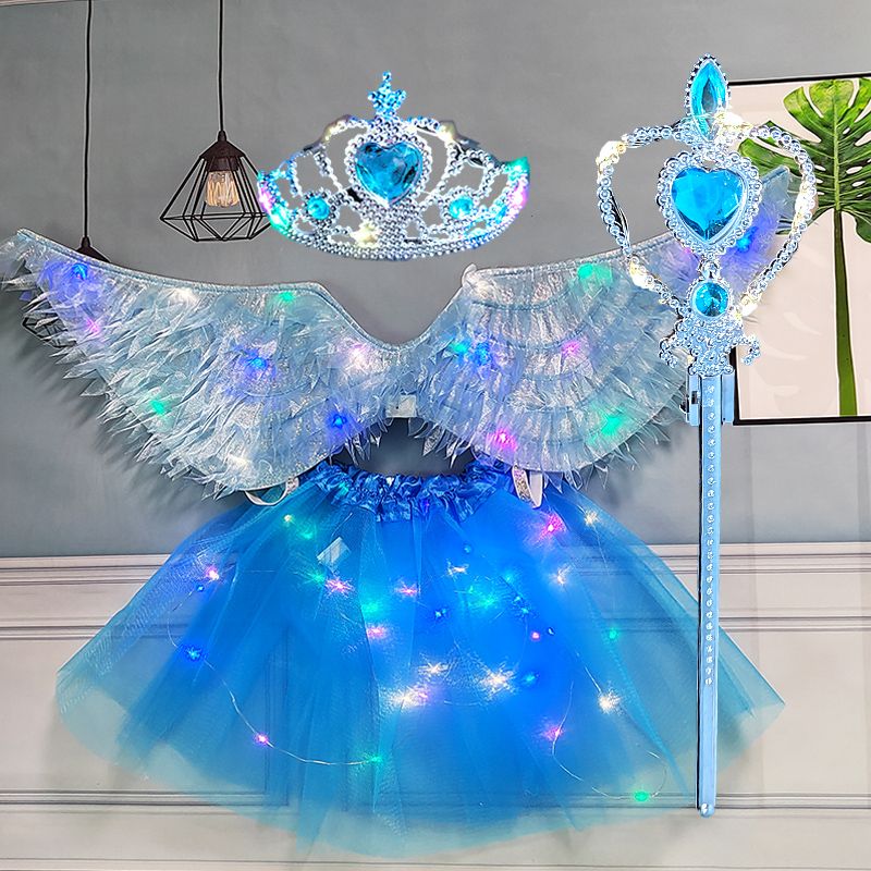 glowing angel feather wings cosplay props christmas halloween performance costume girl‘s birthday gift