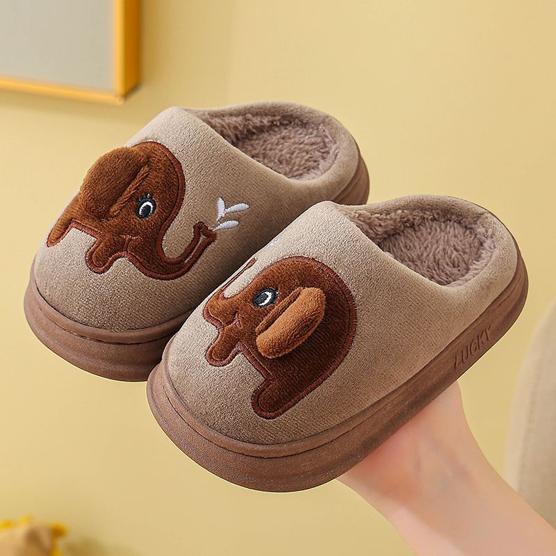 children cotton slippers boys and girls autumn and winter children teens babies cute cartoon extra thick parent-child home woolen slipper