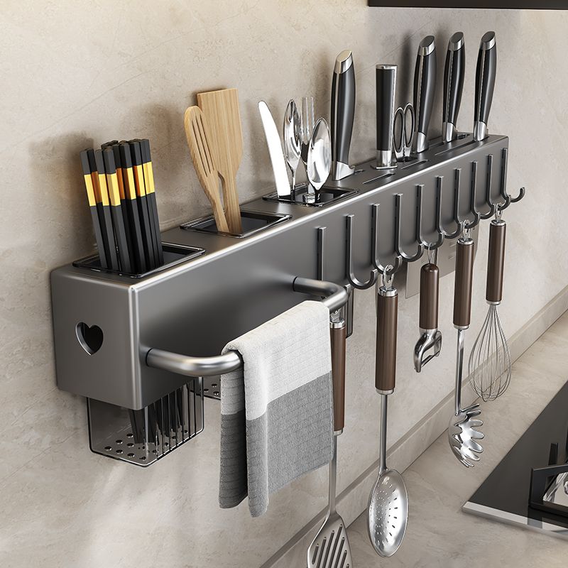 kitchen knife holder household multi-functional storage rack wall-mounted punch-free knife kitchen knife chopsticks integrated storage rack