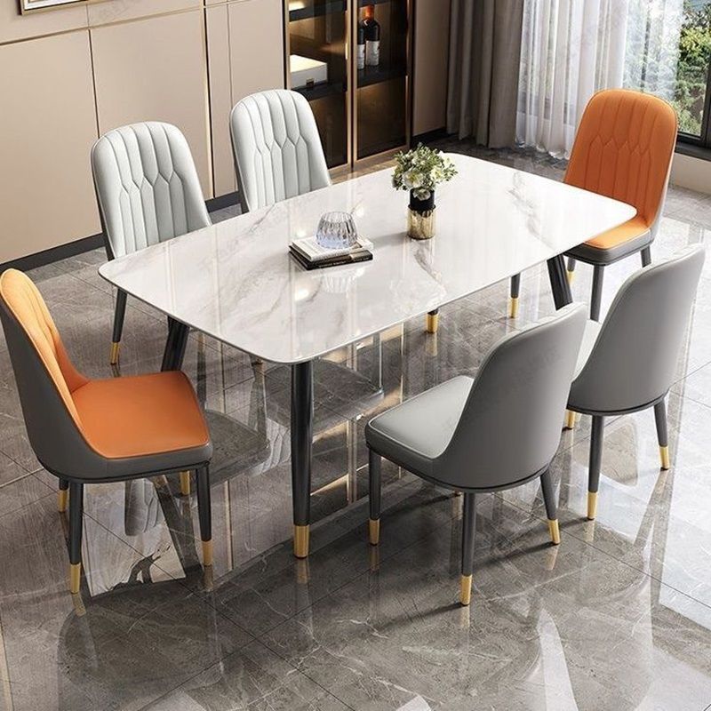 nordic stone plate dining table light luxury modern minimalist dining tables and chairs set small apartment living room rectangular household meal table