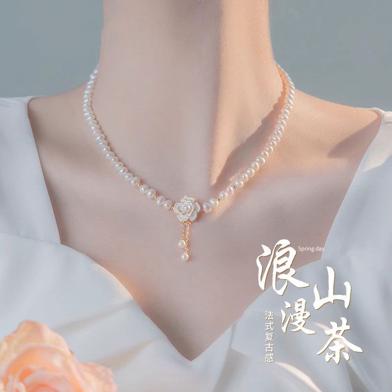 sterling silver camellia necklace for women light luxury minority 2024 new birthday mother valentine‘s day gift for girlfriend