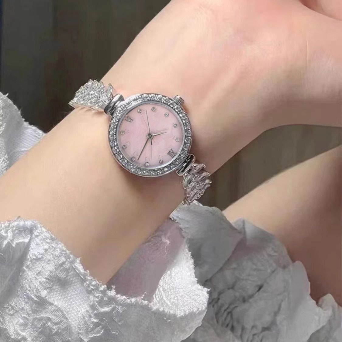 inra yinlang mermaid new pink diamond refined and simple fashion women‘s watches niche watch temperament entry lux style