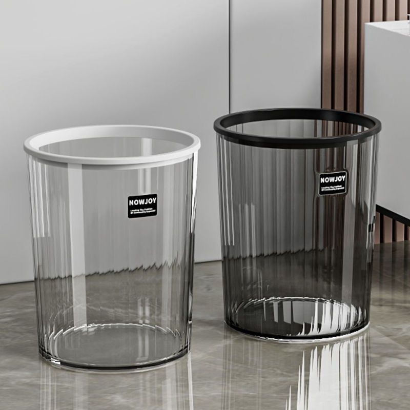 trash can household transparent light luxury living room large dormitory kitchen bathroom office wastebasket transparent flower bucket