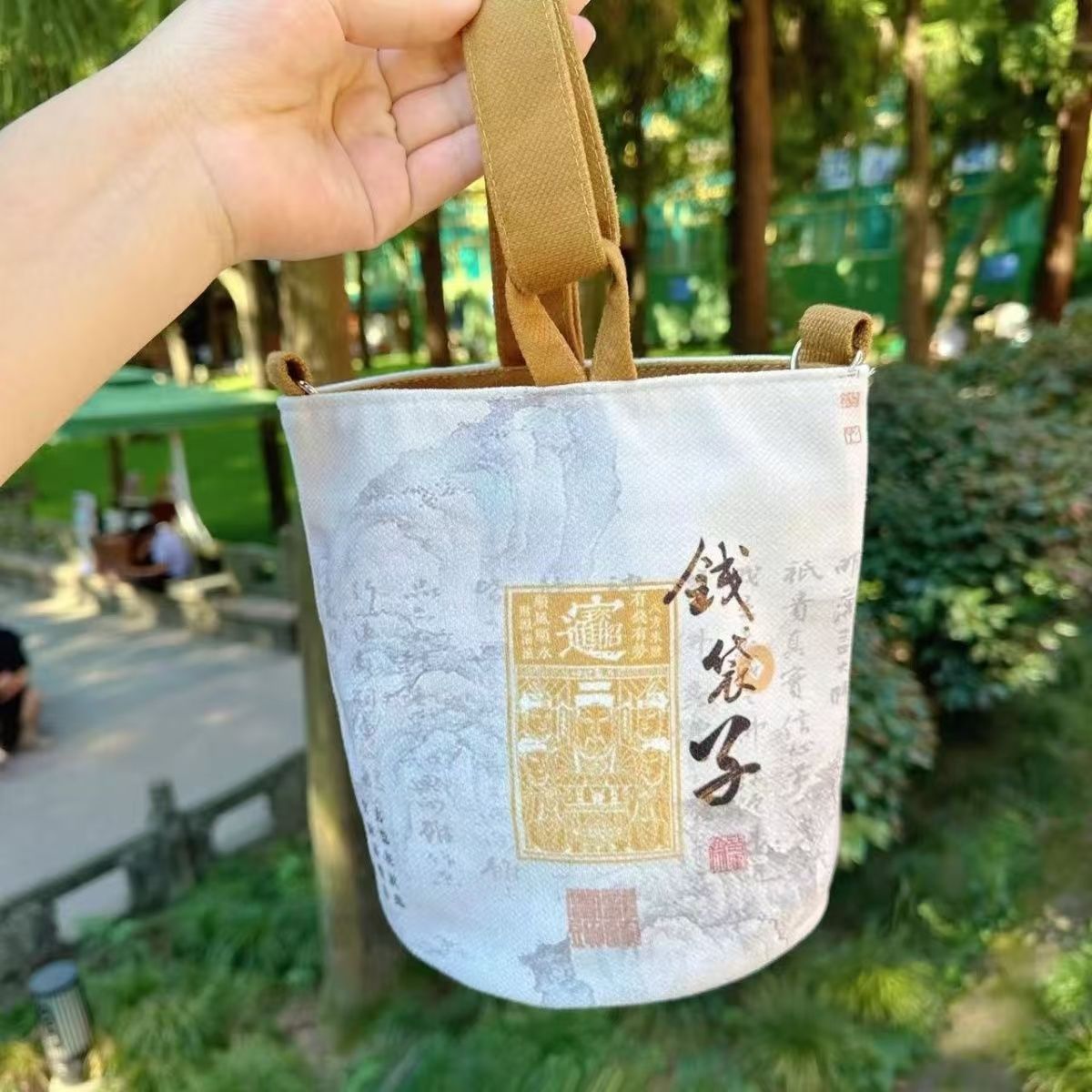 scenic spot handbag 2024 summer new rich money bag fortune bag travel bag canvas mobile phone bag