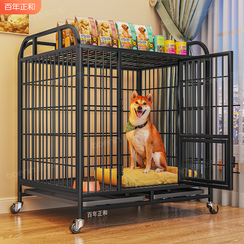 dog crate pet stroller large medium-sized dog indoor with toilet separation bold pet cage golden retriever household dog cage