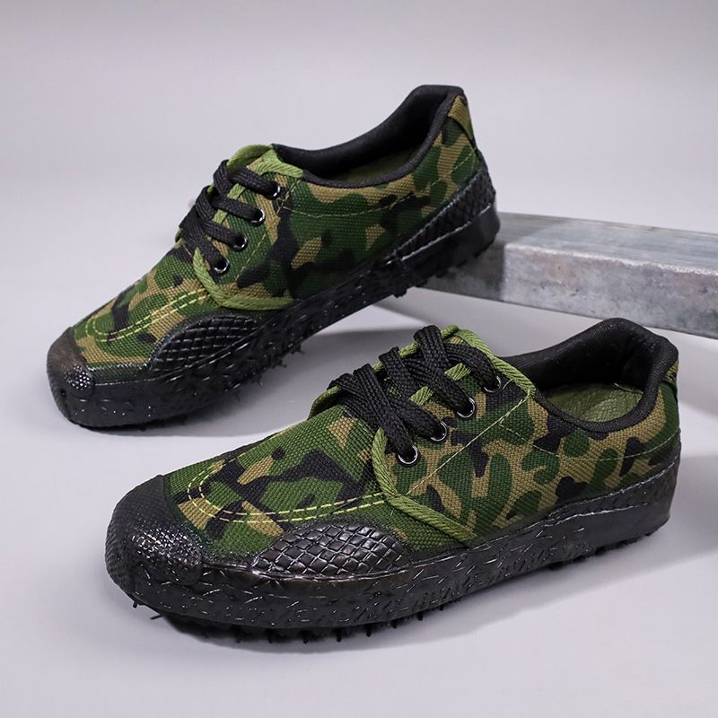 liberation shoes men‘s and women‘s training shoes military training camouflage shoes yellow sneaker rubber shoes construction site safety shoes farmland work antiskid shoe