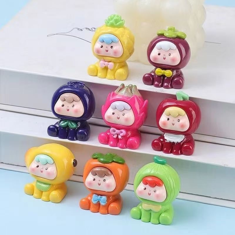 four-generation fruit baby three-dimensional fruit resin jewelry accessories diy blind bag desktop decoration key ring pendant