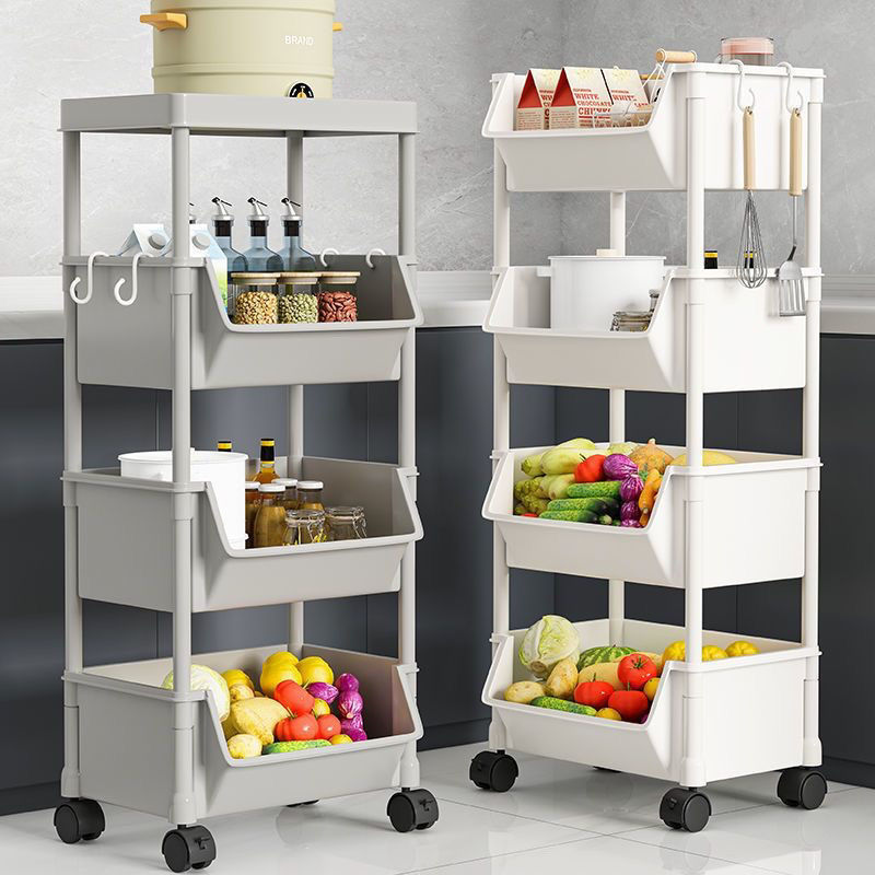 kitchen shelf multi-layer floor layered fruit and vegetable basket storage shelf trolley multi-functional snack shelf