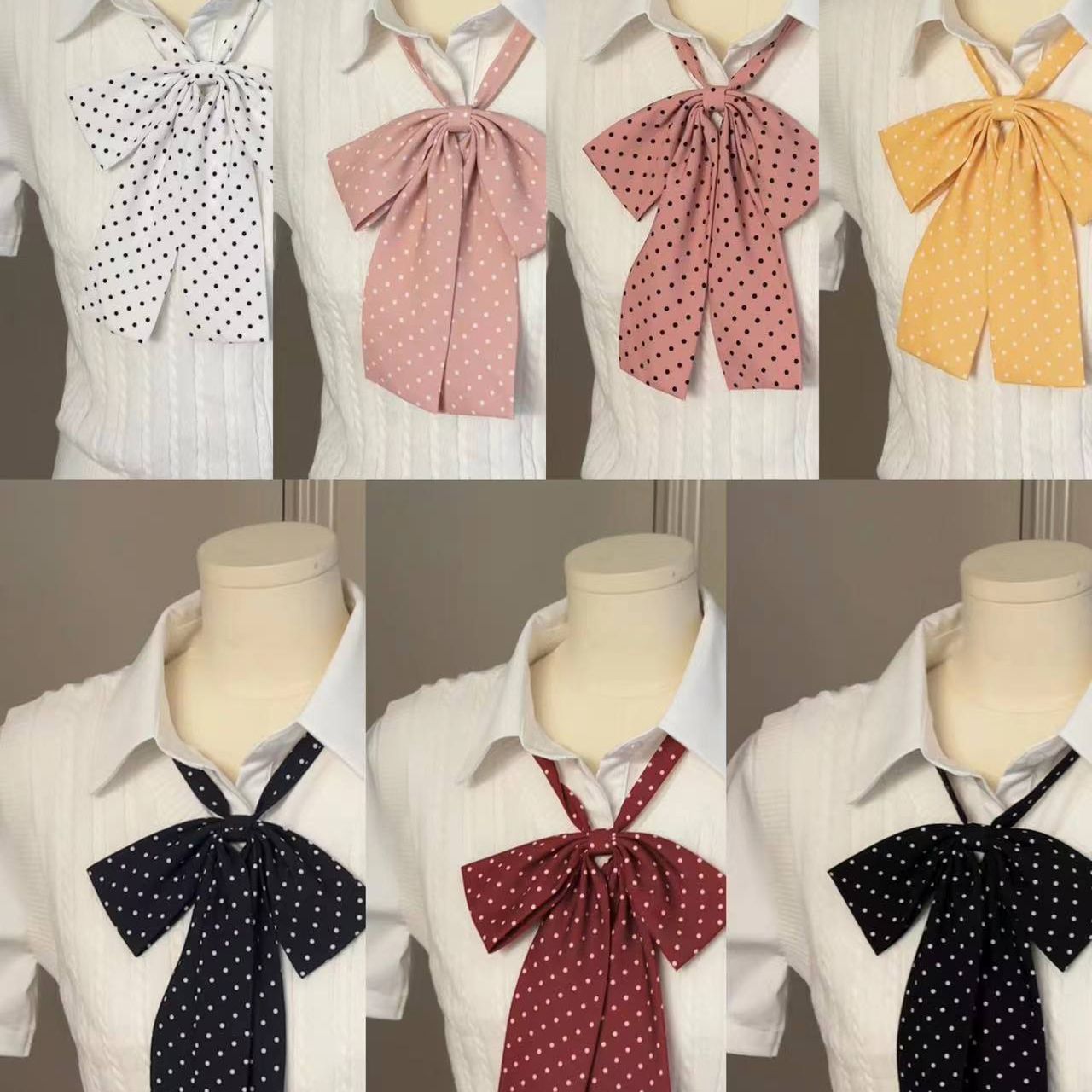 polka dot bow tie jk plaid skirt shirt bow collar rope women‘s boxer calamus bow tie polka dot long handle big butterfly accessories