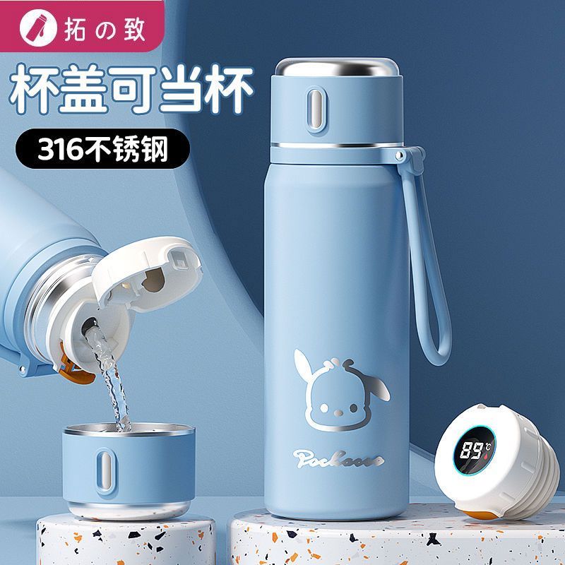 vacuum cup female good-looking water cup 316 stainless steel men‘s school kettle tea brewing cup bounce cover 2024 new