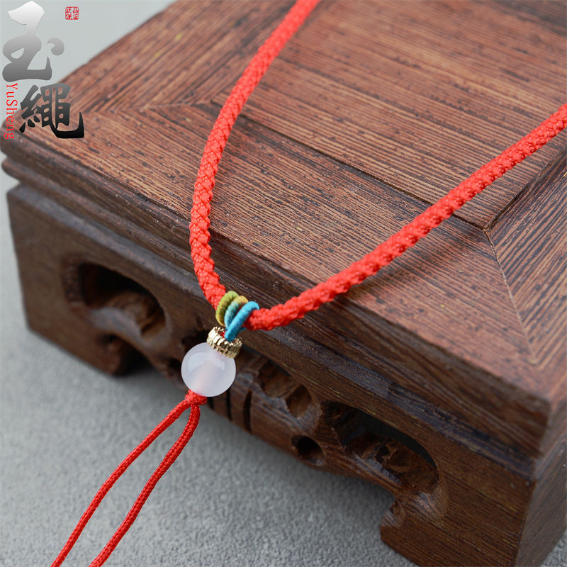 new winding braided necklace rope hand-woven agate pendant rope pendant jade rope amber crystal halter