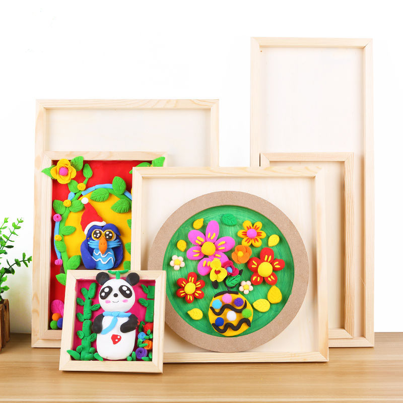 wooden three-dimensional special picture frame diy creative homemade handmade foam putty ultra-light clay photo frame material