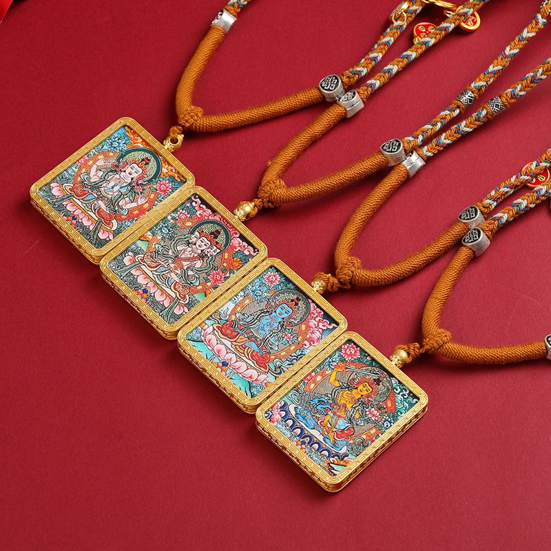 temple cultural and creative twelve zodiac signs eight patron saints thangka tibetan ethnic style thangka necklace rope fifth road necklace rope