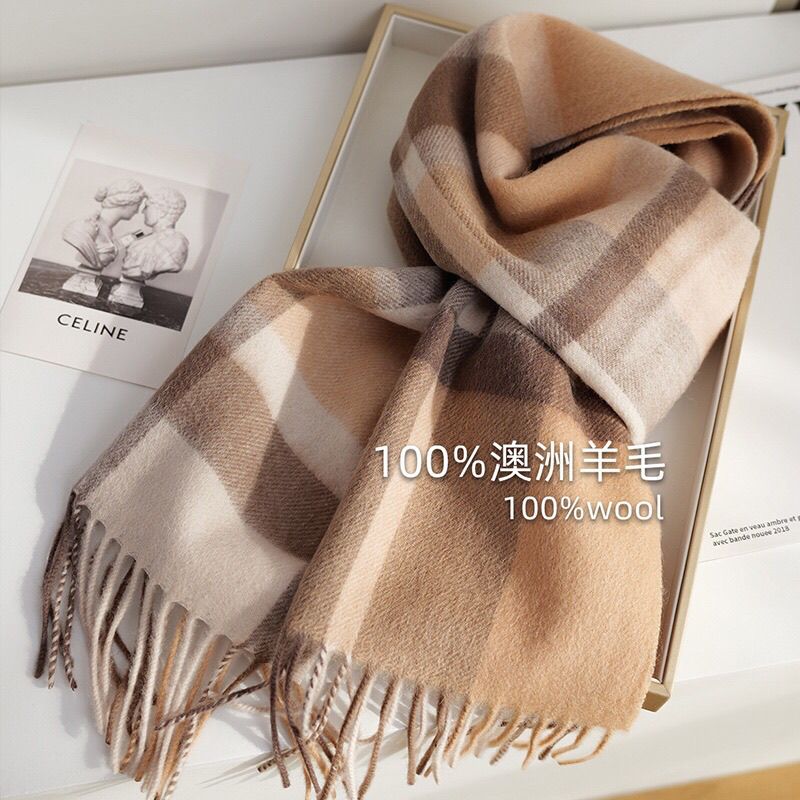 autumn and winter scarf australia 100% wool scarf british style plaid scarf unisex tassle fashion scarf