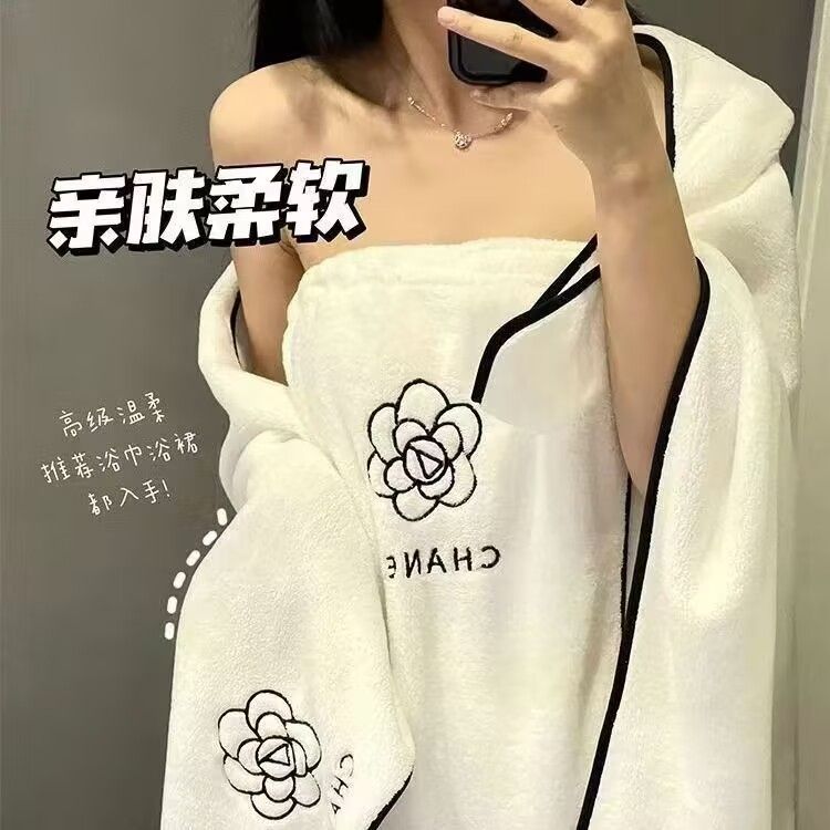 new ins style camellia bath towel women‘s home bath can wear and wrap bath skirt whole body princess style wrapping towel