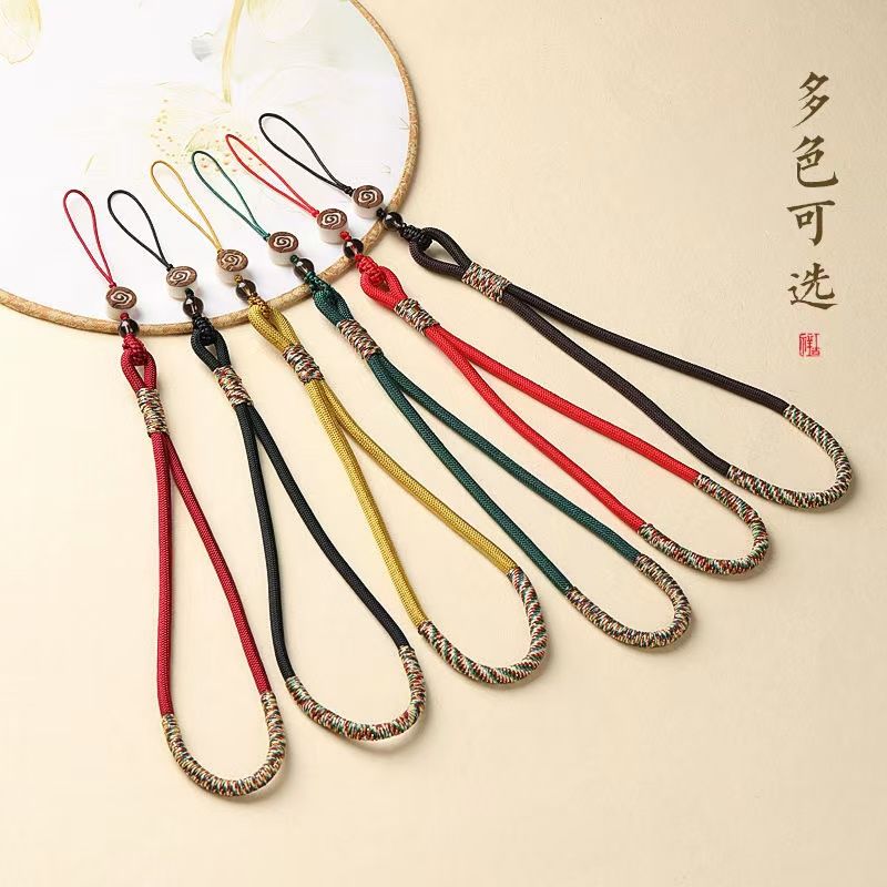 chinese style phone chain lanyard short usb flash drive pendant women‘s and men‘s woven fastened ring key anti-lost ornaments pendant rope