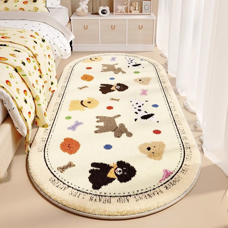 cashmere-like bedside carpet bedroom room cartoon extra thick bayeta winter cold-proof children play crawling mat