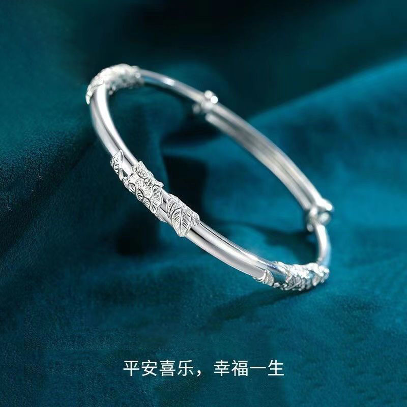 genuine goods fengxiang sterling silver bracelet pure silver 9999 bracelet for girlfriend mother valentine‘s day mother‘s day birthday gift