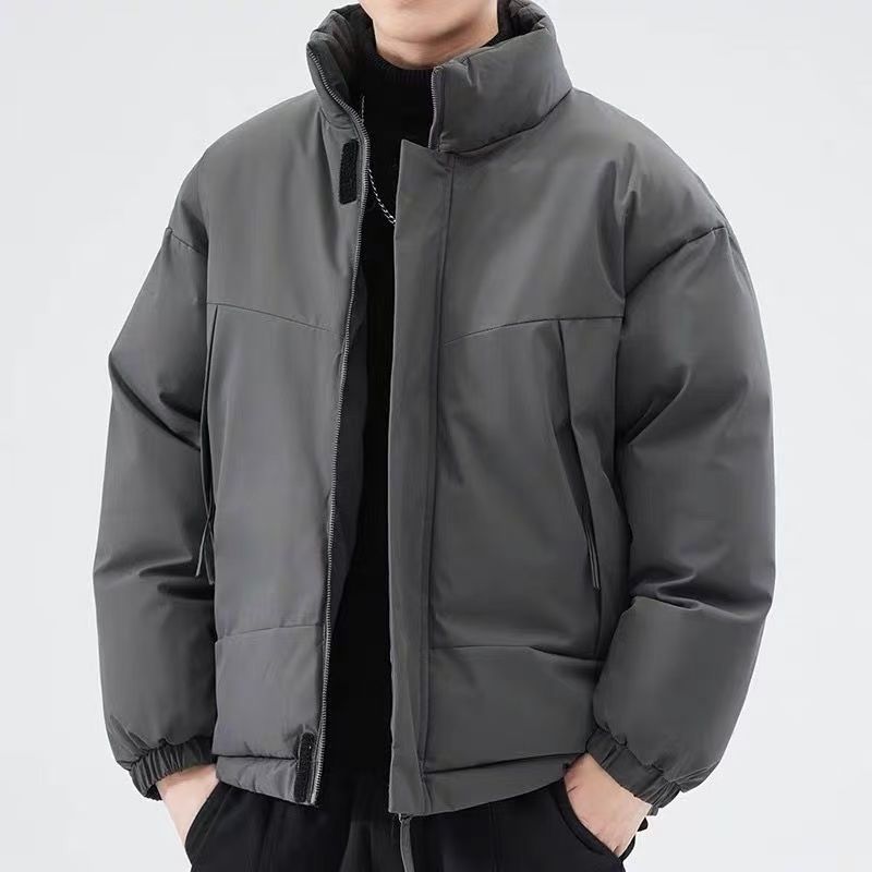 american simple men‘s cotton-padded coat autumn and winter new casual cotton-padded jacket fashion brand all-matching bread coat warmth retention material coat coat