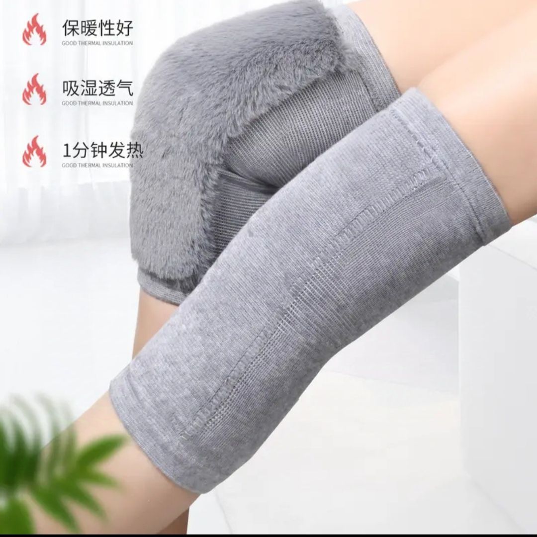 winter imitation rabbit fur kneecap warm leg protection cold-proof men and women elderly knee pad warm cycling fleece-lined thickened