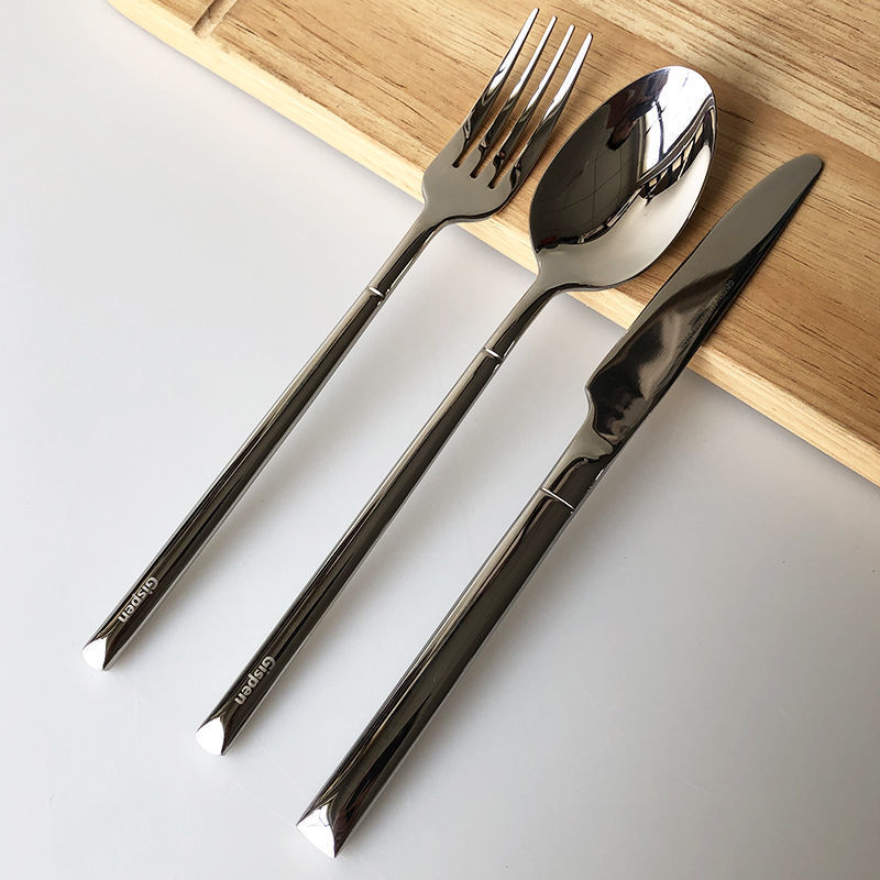 xman + stock western food knife， fork and spoon suit 304 stainless steel high-end three-piece set household steak tableware slightly flaw products