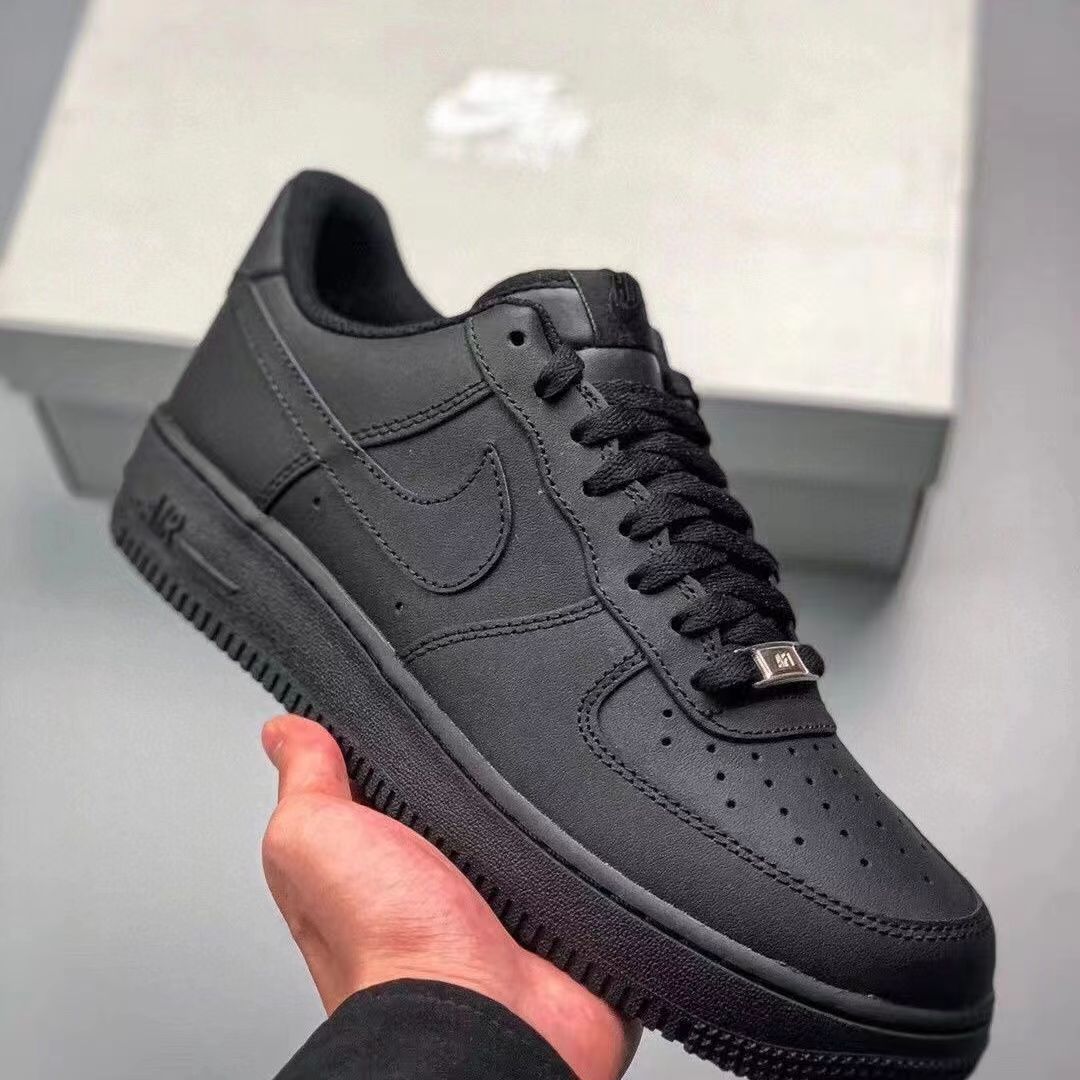 2024 new air force no. 1 black warrior all black fully wrapped air cushion pure black classic all-match fashion shoes men and women black