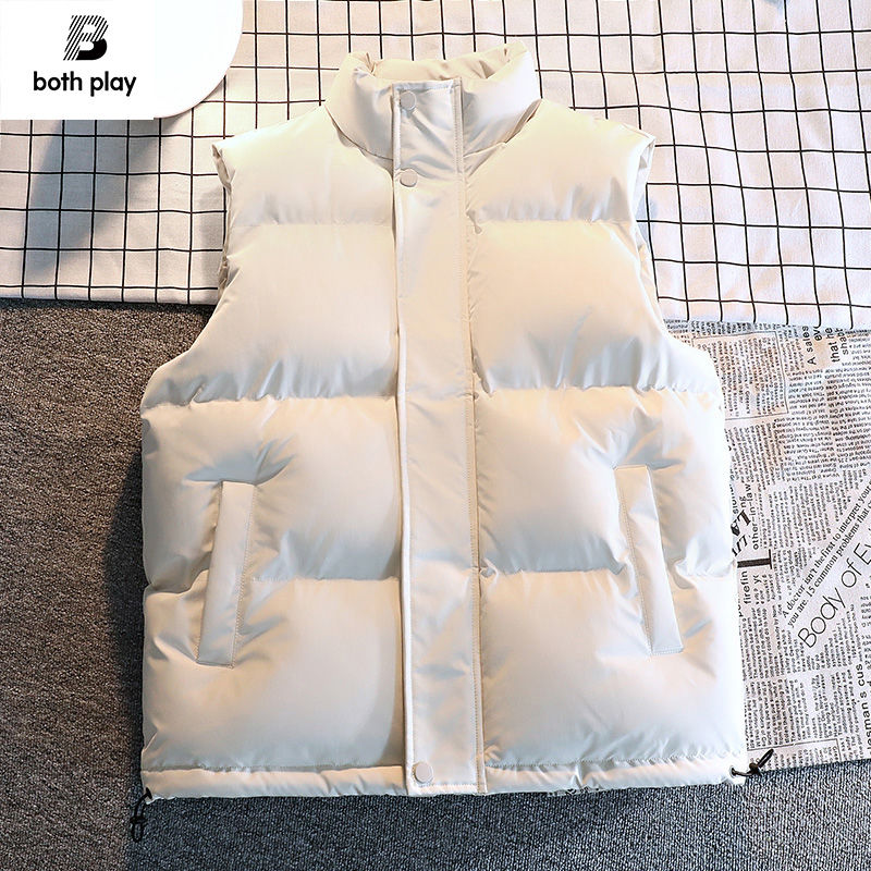 both play winter men‘s and women‘s stand collar vest warm thickening vest versatile casual couple cotton-padded clothes coat