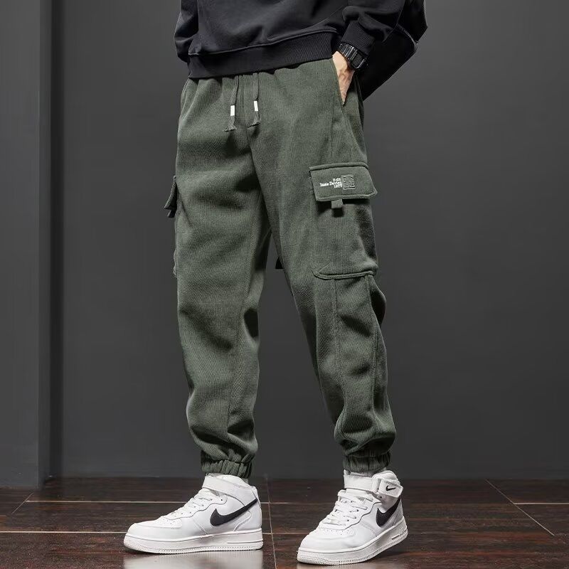 overalls men‘s autumn and winter fashion trends loose multi-pocket ankle-tied sports pants casual all-matching comfortable long pants