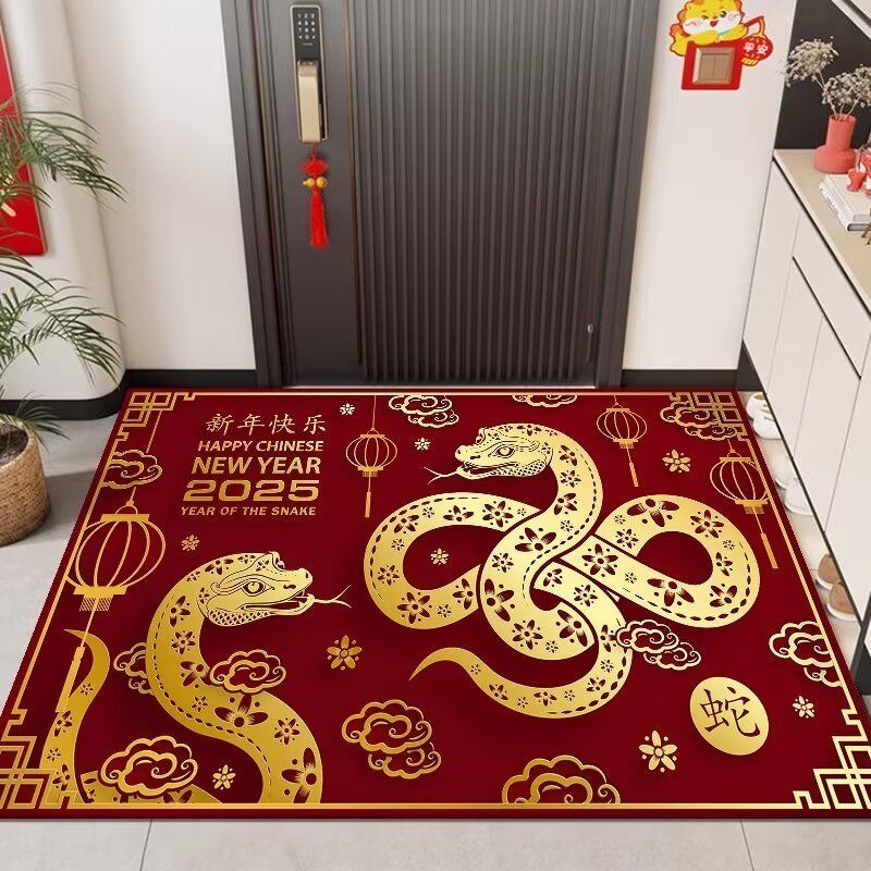 2025 snake year diatom ooze red absorbent floor mat entrance entrance gate entrance door non-slip floor mat