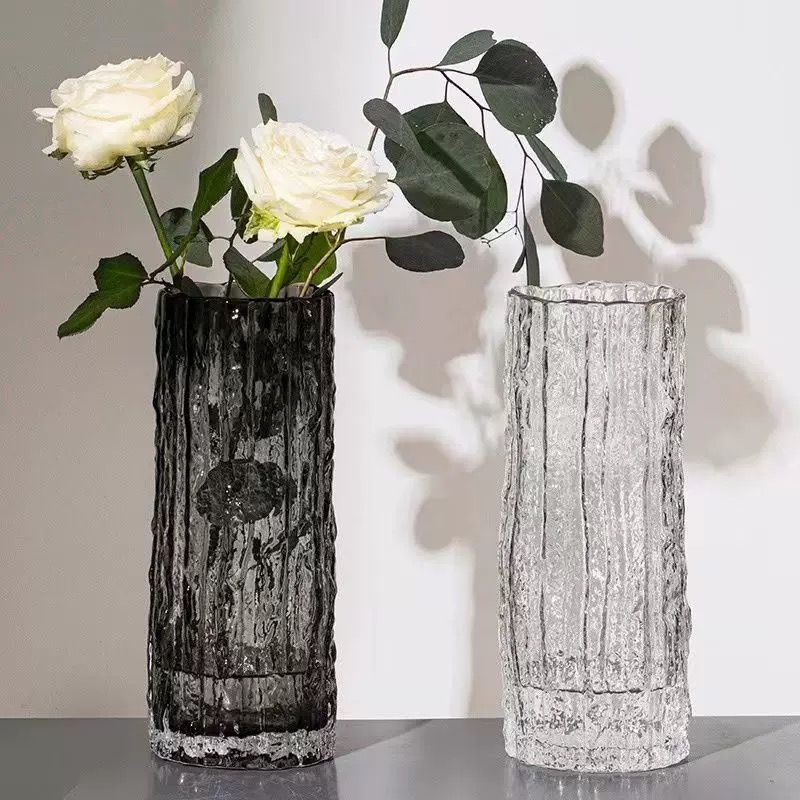 [light luxury vase] nordic bark glacier pattern vase windshield washer fluid cultivation flowers home living room table decoration