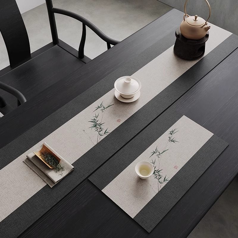 new chinese style zen table runner cloth tea mat table mat absorbent tea table tea table cloth tablecloth middle long mat can be customized